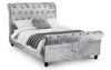 Verona Deep Button Scroll Bed - Silver